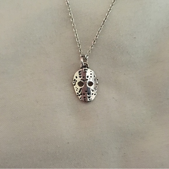 Jewelry - Tiny Jason Mask Silver Tone Necklace